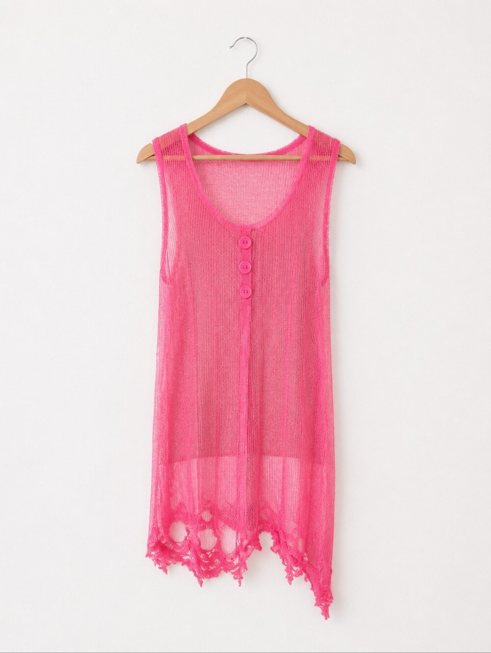•Simply Noelle Pink Sheer Sleeveless Dress/Coverup